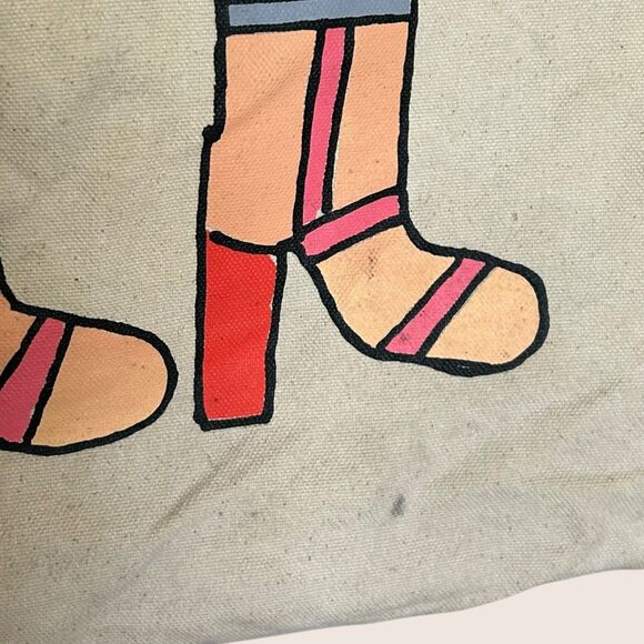 🦵 UO x BAGGU x JESSICA RODRIGUEZ x CREATIVE GROWTH CANVAS DUCK TOTE LEG BAG - Picture 12 of 13